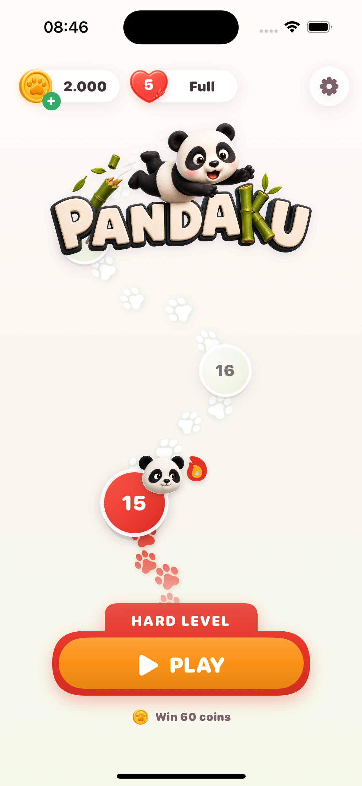 Pandaku progression map at a red Hard Level
