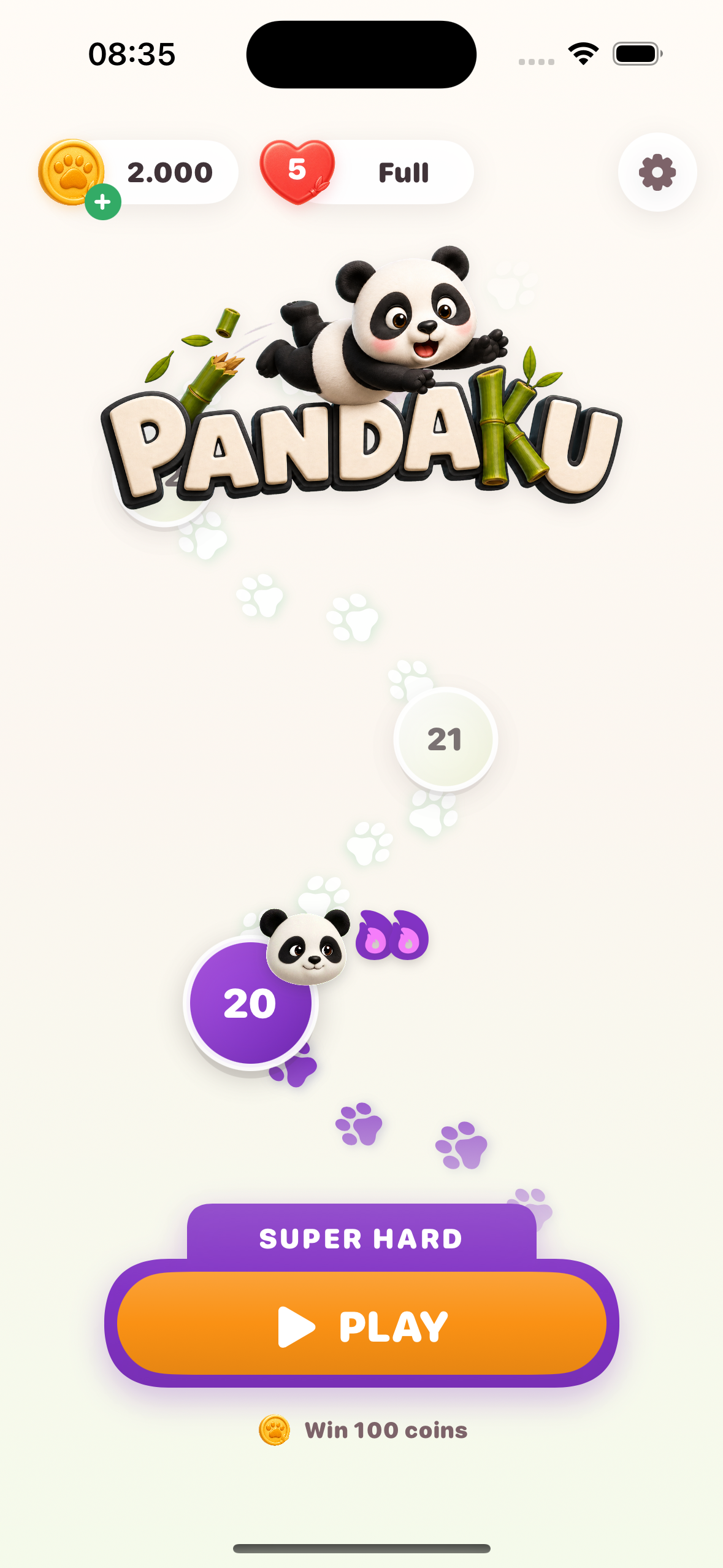Pandaku progression map showing a Super Hard milestone